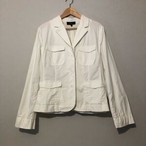 Talbots Classic White Lightweight Blazer Size 16 Women’s XL Jacket With Pockets